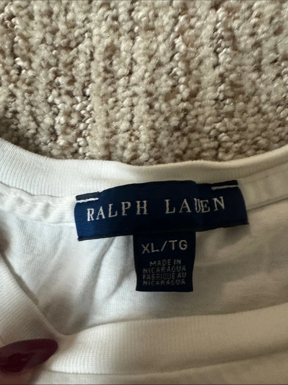 Polo by Ralph Lauren White Crewneck Tee with Red Pony Logo